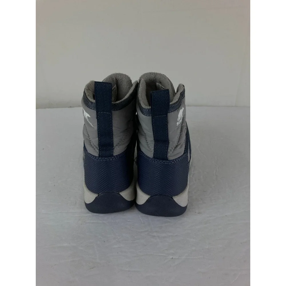 Sorel Kids Boys Girls Sz 13 Gray Navy Blue Waterproof Insulated Snow Boots